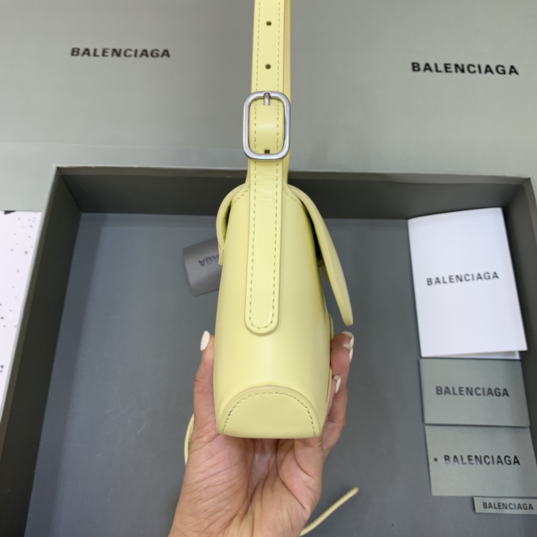 Balenciaga XX Small Calfskin Flap Bag Light Yellow